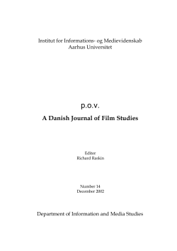 A Danish Journal of Film Studies - POV