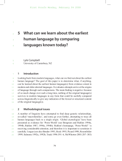 5 What can we learn about the earliest human language by