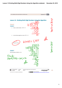 Lesson 13 Dividing Multi-Digit Numbers Using the