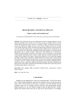 BRAIN READING AND MENTAL PRIVACY