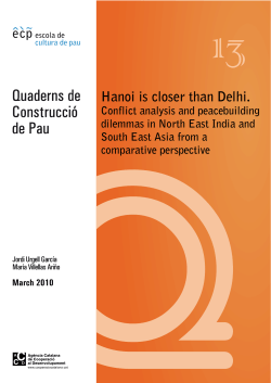 Hanoi is closer than Delhi. Conflict analysis and peacebuilding