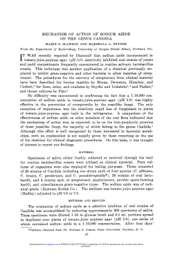 in duplicate over plates of tomato-juice peptone agar (pH 5.0), one