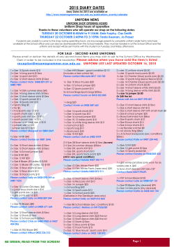 2015 diary dates - Moama Anglican Grammar School
