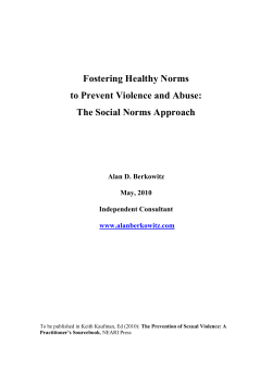 Fostering Healthy Norms to Prevent Violence and