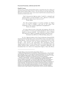 Fractured Fraternity: Alt-rit` and the FLN