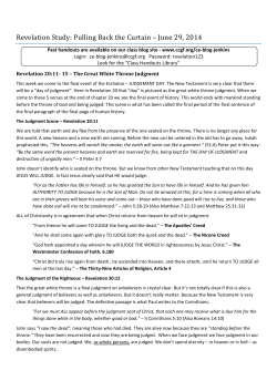 Revelation Study: Pulling Back the Curtain &ndash; June 29, 2014