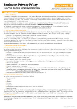 Bankwest Privacy Policy Information Form