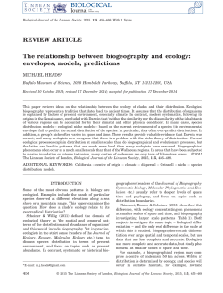 The relationship between biogeography and ecology: envelopes