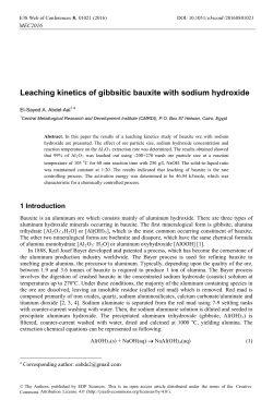 Leaching kinetics of gibbsitic bauxite with sodium hydroxide