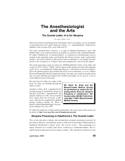 The Anesthesiologist and the Arts