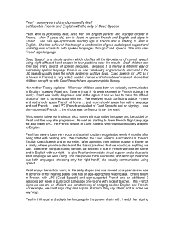 Tracy Orpin for NDCS - Cued Speech Association UK