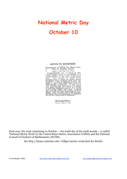 National Metric Day October 10