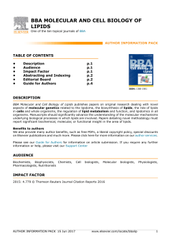 bba molecular and cell biology of lipids