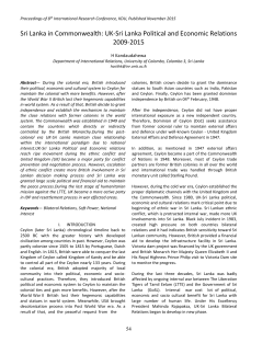 Sri Lanka in Commonwealth: UK-Sri Lanka Political and