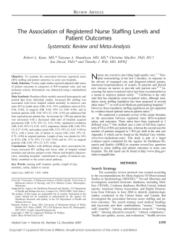 The Association of Registered Nurse Staffing Levels and Patient