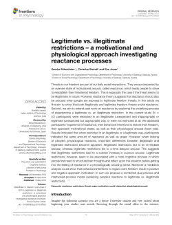 Legitimate vs. illegitimate restrictions &ndash; a motivational and