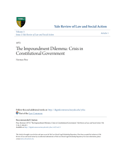 The Impoundment Dilemma - Yale Law School Legal Scholarship