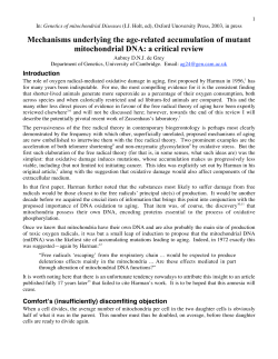 Mechanisms underlying the age-related accumulation of mutant