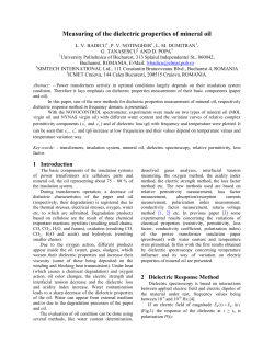 Measuring of the dielectric properties of mineral oil
