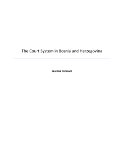 The Court System in Bosnia and Herzegovina