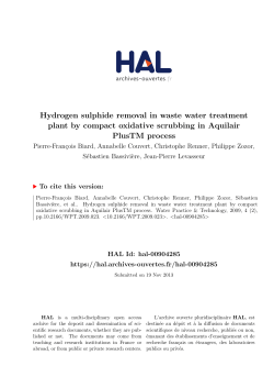 Hydrogen sulphide removal in waste water treatment plant by