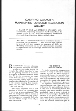carrying capacity: maintaining outdoor recreation quality