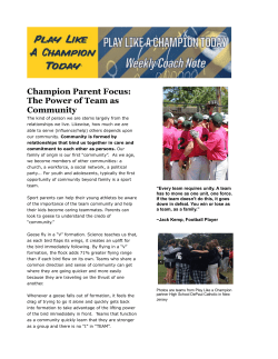 Champion Parent Focus: The Power of Team as Community