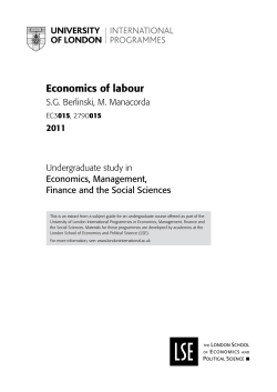 Economics of labour - University of London International Programmes