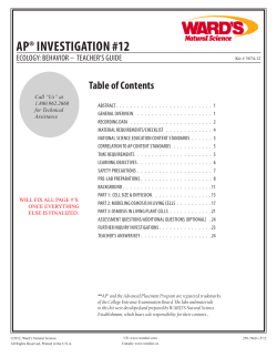 ap&reg; investigation #12 - AP Biology Resources