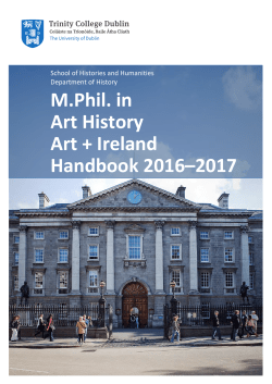 M.Phil. in Art History - School of Histories and Humanities,TCD