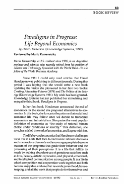 Book Review - Paradigms in Progress: Life Beyond Economics