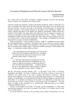 Conception of Knighthood and Fifteenth