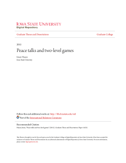 Peace talks and two-level games - Iowa State University Digital