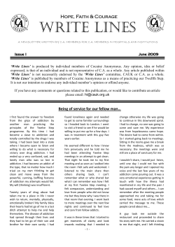 CAUK Write Lines - Cocaine Anonymous UK