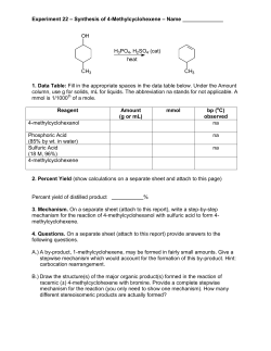 Exp. 24. 4-methylcyclohexene