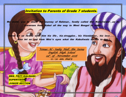 Invitation to Parents of Grade 7 students.
