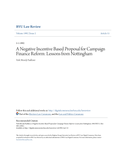A Negative Incentive Based Proposal for Campaign Finance Reform