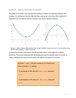 Question 2: What is a critical point of a function? The graph of a