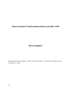 China: Economic Transformation Before and After 1989 Barry
