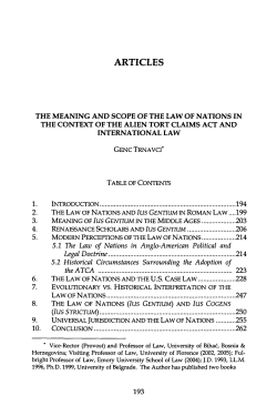 The Meaning and Scope of the Law of Nations in the