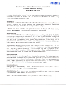 September 2013 - Courtney View HOA
