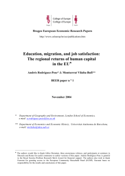 Education, migration, and job satisfaction: The regional returns of