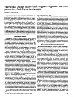 Range science and range management are com