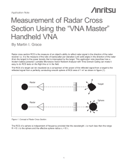 Measurement of Radar Cross Section Using the &ldquo;VNA Master
