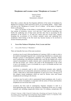 Morphemes and Lexemes versus "Morphemes or Lexemes?", in