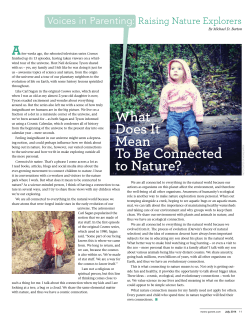 Raising Nature Explorers: What Does It Mean To Be Connected to