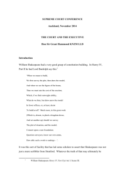 SUPREME COURT CONFERENCE Auckland, November 2014 THE