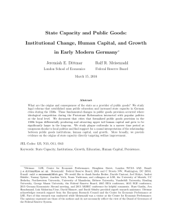 State Capacity and Public Goods - Centre for Economic Policy