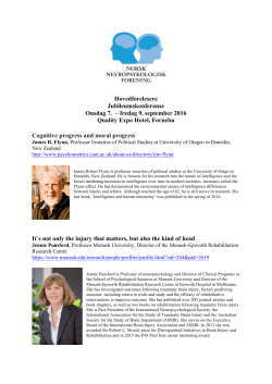 Hovedforelesere Jubileumskonferanse Onsdag 7. &ndash; fredag 9