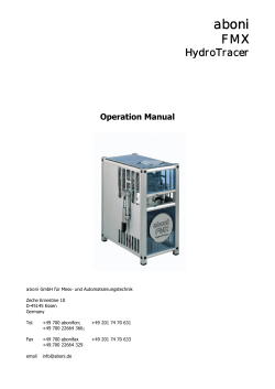 Manual FMX HydroTracer - Plastic Machinery Equipment Benelux